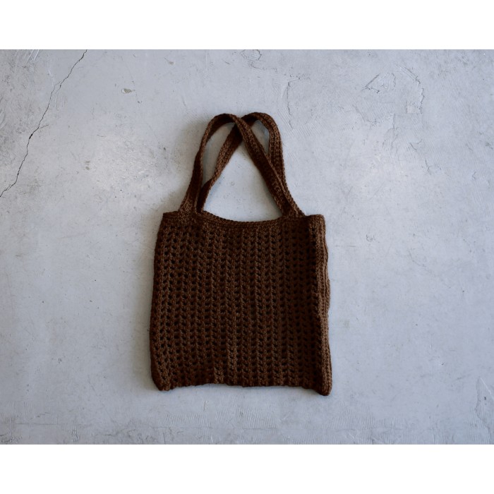 Crochet Knit Handmade Totebag “Brown” | Vintage.City 古着屋、古着コーデ情報を発信