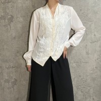 embroidery chinese pearl button blouse | Vintage.City 빈티지숍, 빈티지 코디 정보