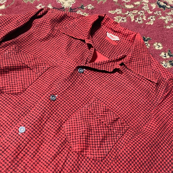 40s~50s SEAKNNEE Printed Flannel Shirt プリントネルシャツ