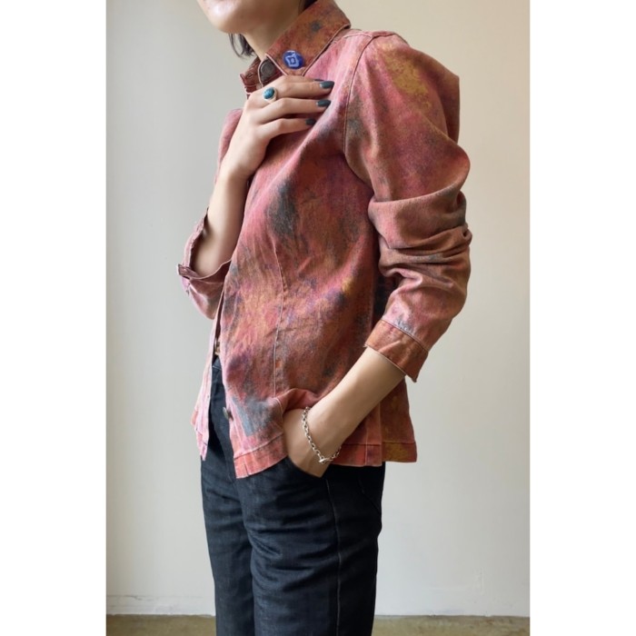 pattern denim jacket | Vintage.City 古着屋、古着コーデ情報を発信