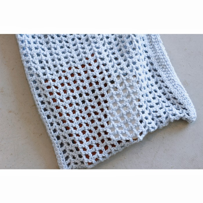 Crochet Knit Handmade Totebag “Light Blue” | Vintage.City 빈티지숍, 빈티지 코디 정보