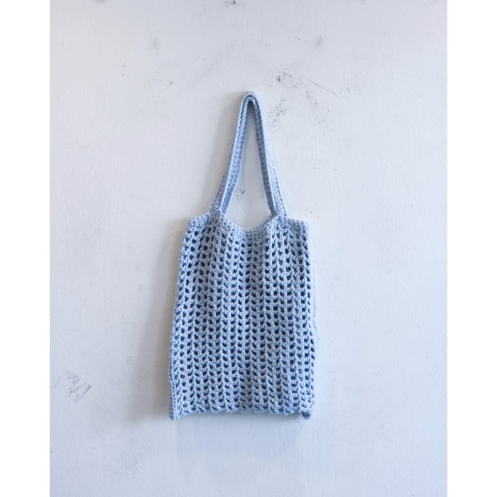 Crochet Knit Handmade Totebag “Light Blue” | Vintage.City 古着屋、古着コーデ情報を発信