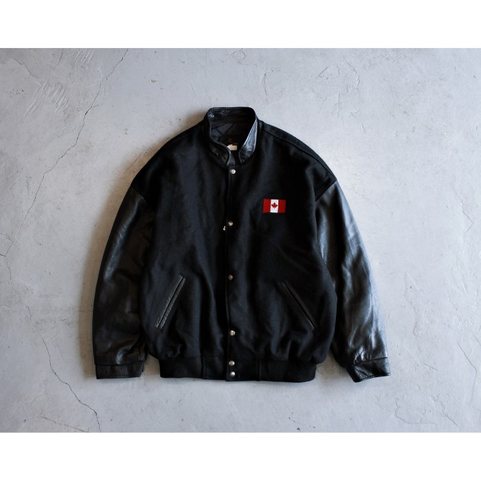 Melton/Leather Vintage Stadium Jacket Made in CANADA | Vintage.City Vintage Shops, Vintage Fashion Trends