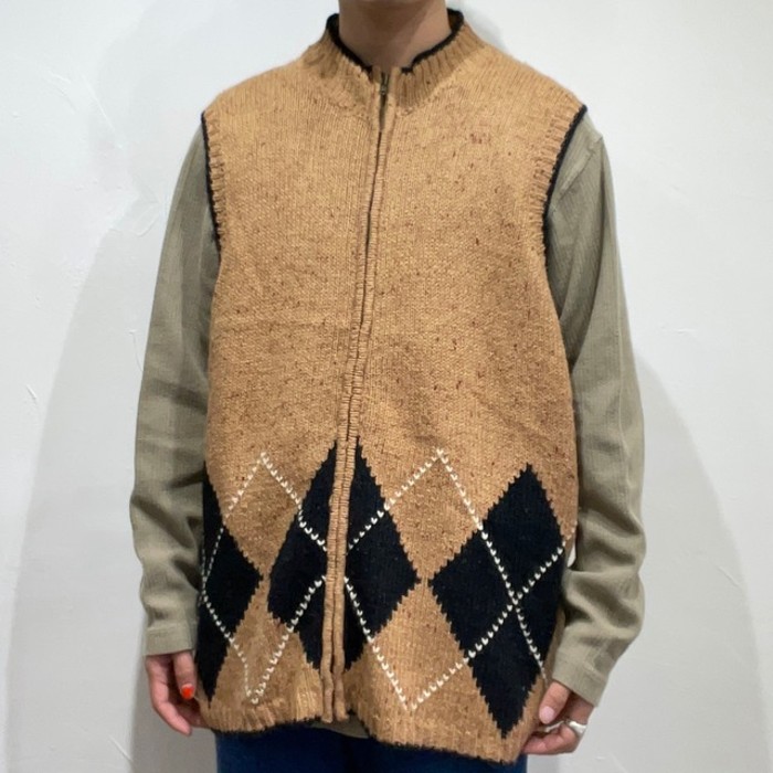 90s " st jones bay " wool x nylon x ramie x acrylic knit vest | Vintage.City 古着屋、古着コーデ情報を発信