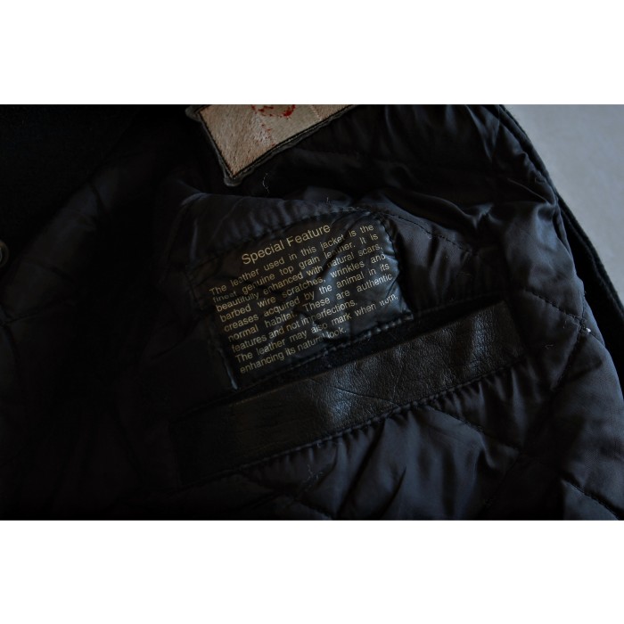Melton/Leather Vintage Stadium Jacket Made in CANADA | Vintage.City 古着屋、古着コーデ情報を発信