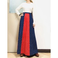 70s Red × Navy maxi skirt | Vintage.City 빈티지숍, 빈티지 코디 정보