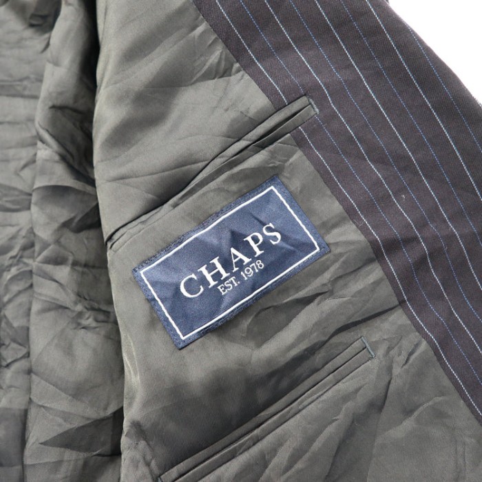 CHAPS 2Bテーラードジャケット 38R ネイビー ストライプ ウール | Vintage.City 古着屋、古着コーデ情報を発信