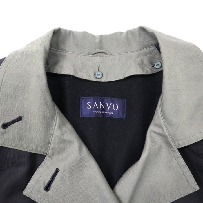 SANYO Aラインコート 9AR ブラック コットン ライナー着脱式 90s | Vintage.City 古着屋、古着コーデ情報を発信