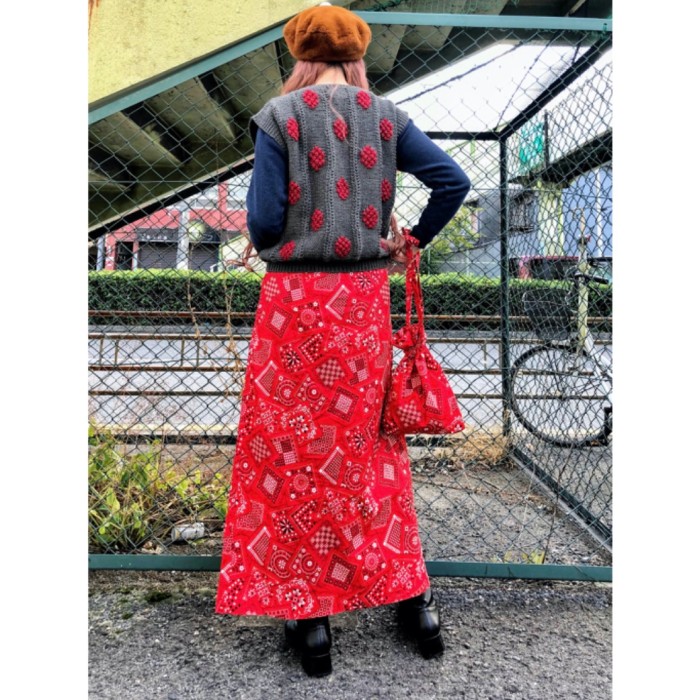 70s Handmade BANDANA maxi skirt & BAG | Vintage.City 古着屋、古着コーデ情報を発信