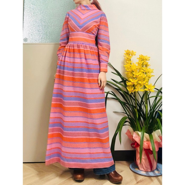 70s Pink maxi dress | Vintage.City 古着屋、古着コーデ情報を発信