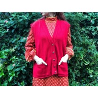 80s Red knit vest | Vintage.City ヴィンテージ 古着