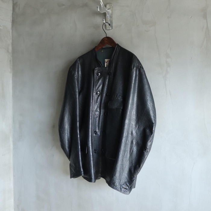 40s swedish work double breasted leather | Vintage.City 古着屋、古着コーデ情報を発信