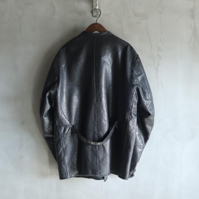 40s swedish work double breasted leather | Vintage.City 빈티지숍, 빈티지 코디 정보