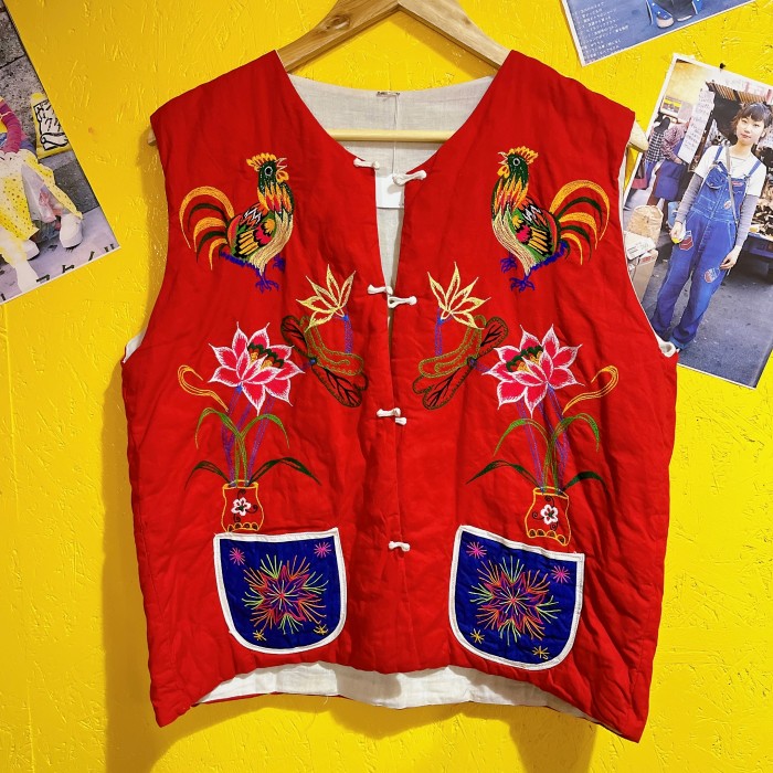 vintage hand embroidery china vest/2428 | Vintage.City 古着屋、古着コーデ情報を発信