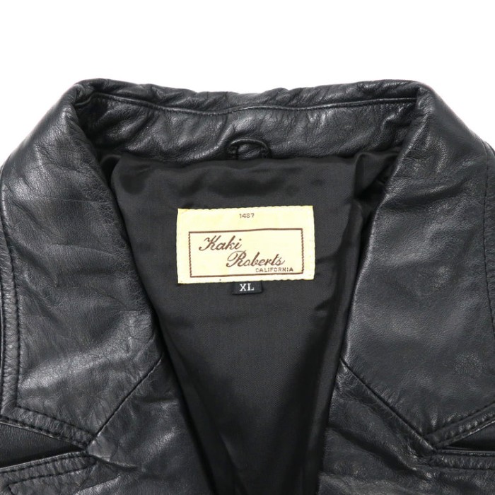 ダブルブレスト レザーコート XL ブラック カウレザー 牛革 | Vintage.City 古着屋、古着コーデ情報を発信