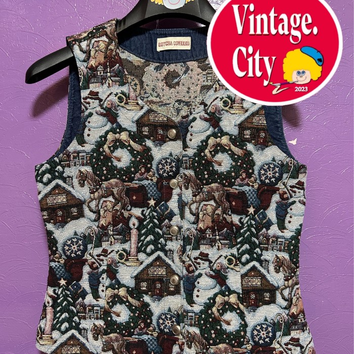 124)ビンテージクリスマスゴブランベスト | Vintage.City Vintage Shops, Vintage Fashion Trends