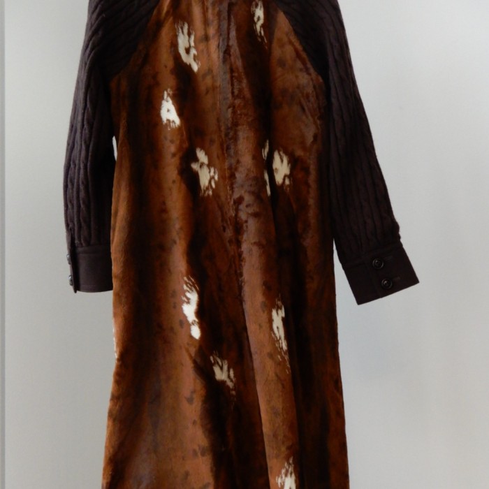 【sale】Deer skin far combi knit coat | Vintage.City 古着屋、古着コーデ情報を発信