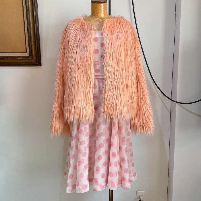 Pink fake fur jacket | Vintage.City 古着屋、古着コーデ情報を発信