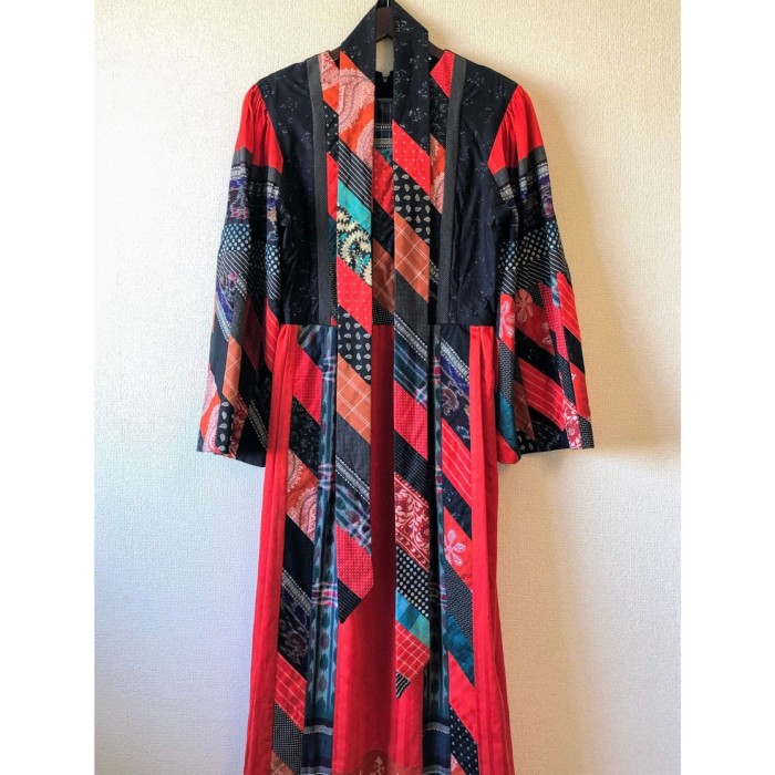 70s Patchwork maxi dress | Vintage.City 古着屋、古着コーデ情報を発信