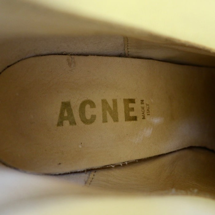 ACNE サイドゴアブーツ ブーティ 24CM ベージュ レザー イタリア製 | Vintage.City 古着屋、古着コーデ情報を発信