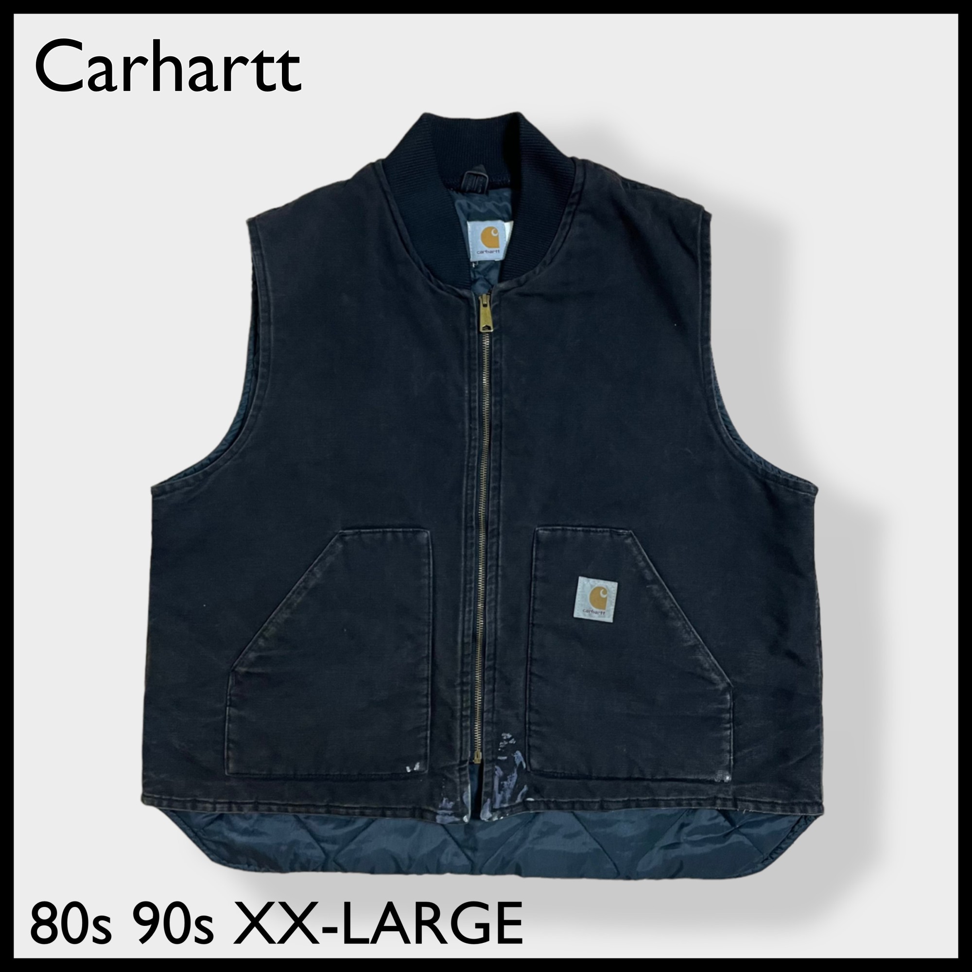 Carhartt】80s USA製 ダックベスト 2XL ビッグシルエット 黒 | Vintage 