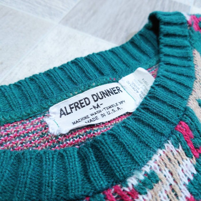 ALFRED DUNNER USA製 ウール アクリル 花柄 ニット セーター | Vintage.City 古着屋、古着コーデ情報を発信