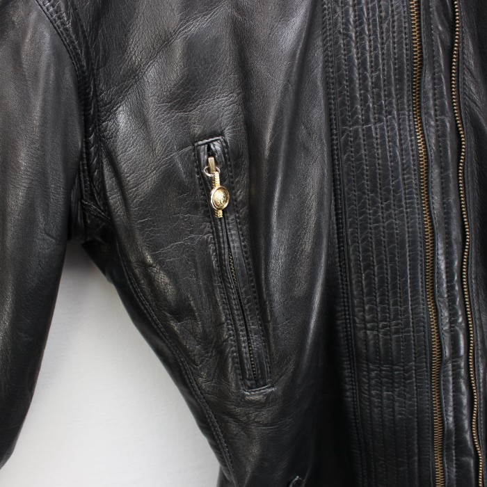 1980s GIANNI VERSACE LEATHER BOMBER JACKET ヴィンテージ ジャンニ ...