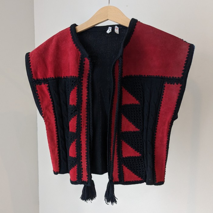 Patchwork leather knit vest | Vintage.City Vintage Shops, Vintage Fashion Trends
