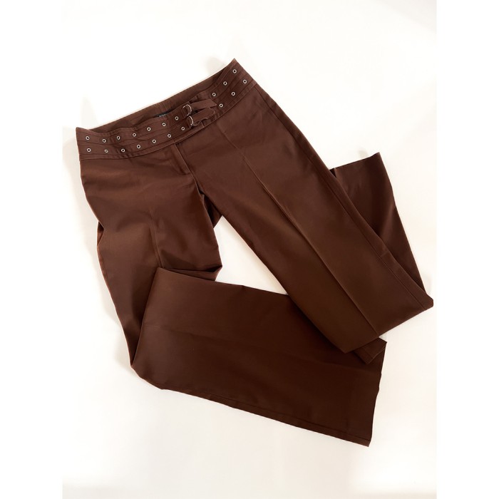 brown center pressed pants | Vintage.City 古着屋、古着コーデ情報を発信
