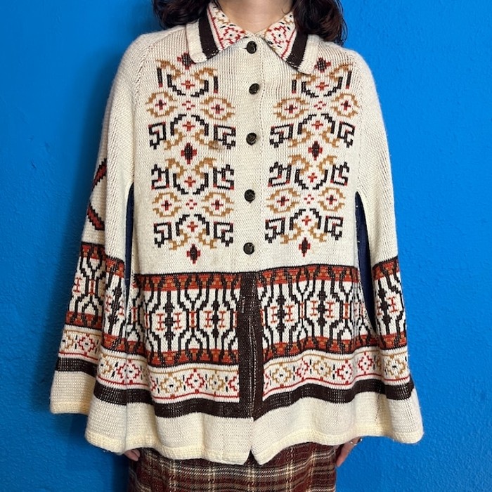 70s Native American Knit Poncho | Vintage.City 古着屋、古着コーデ情報を発信