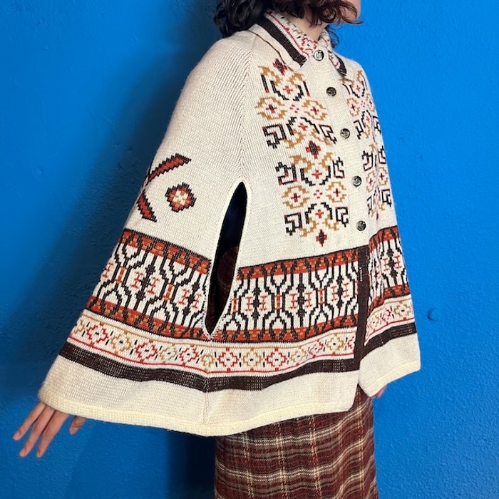 70s Native American Knit Poncho | Vintage.City 빈티지숍, 빈티지 코디 정보