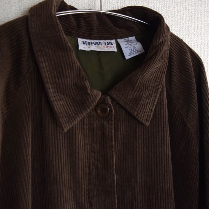 コーデュロイ ロングコート コート ブラウン ステンカラーコート | Vintage.City 빈티지숍, 빈티지 코디 정보