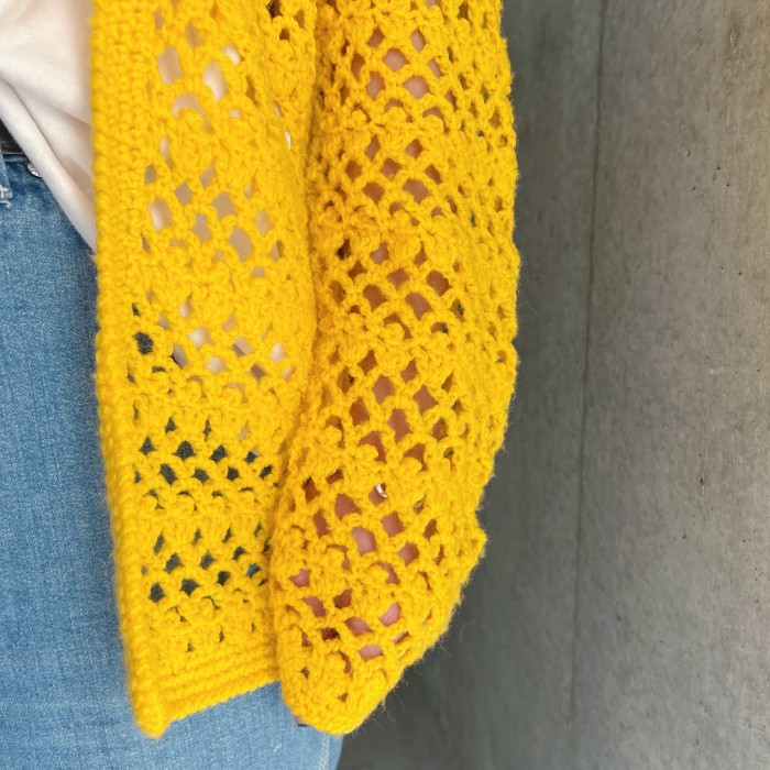handwoven crochet knit cardigan | Vintage.City 빈티지숍, 빈티지 코디 정보