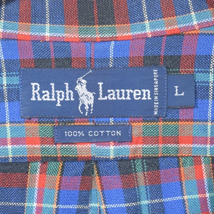 RALPH LAUREN チェック オックスフォードシャツ L @CA0981 | Vintage.City