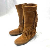 Minnetonka fringe brown suede boots | Vintage.City ヴィンテージ 古着