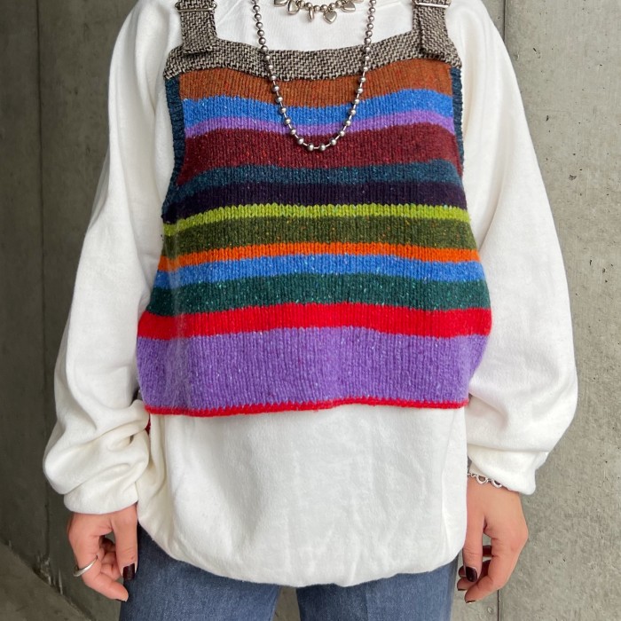 hand woven knit vest | Vintage.City 古着屋、古着コーデ情報を発信