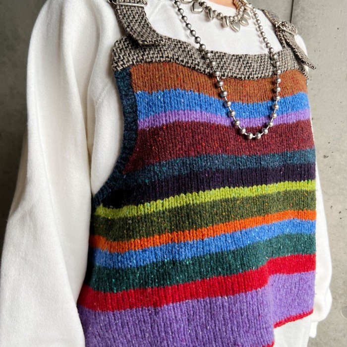 hand woven knit vest | Vintage.City 古着屋、古着コーデ情報を発信