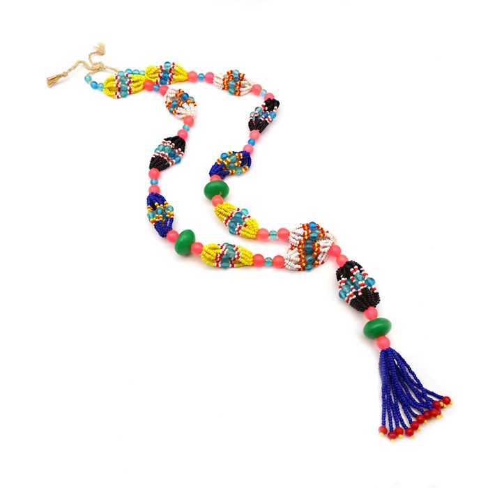Multi-color Beads Long Necklace  ① | Vintage.City 古着屋、古着コーデ情報を発信