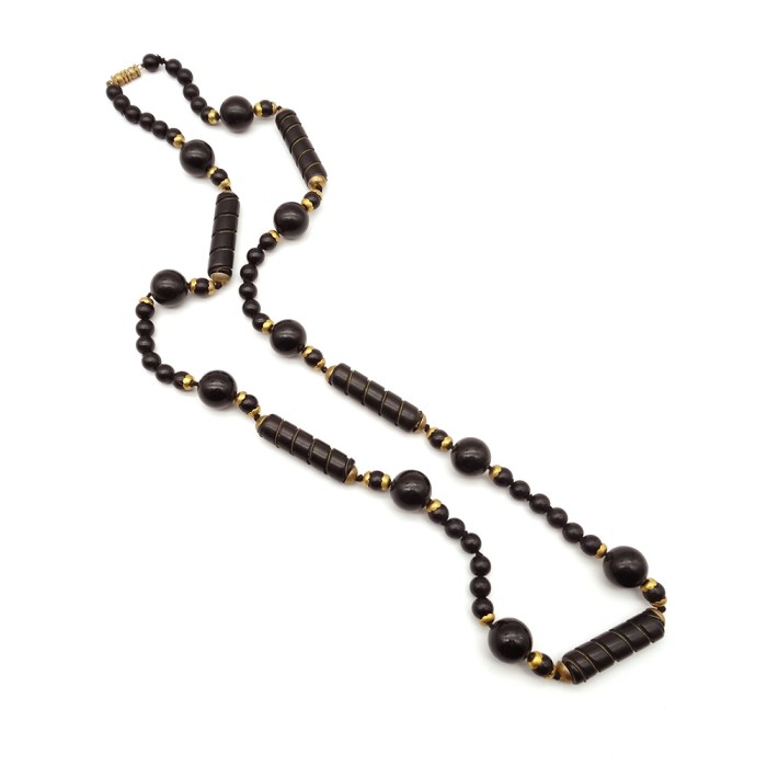 Old Plastic Black Vintage Parts Necklace | Vintage.City 빈티지숍, 빈티지 코디 정보