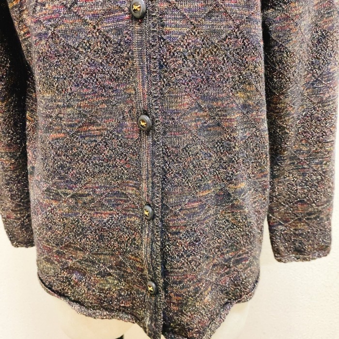 ヴィンテージ　ニットカーディガン　グレー　ラメ糸　vintage knit | Vintage.City 古着屋、古着コーデ情報を発信
