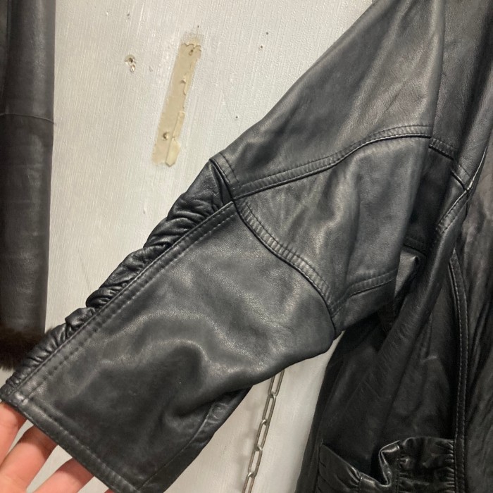 80’s vintage long leather jacket F | Vintage.City 古着屋、古着コーデ情報を発信