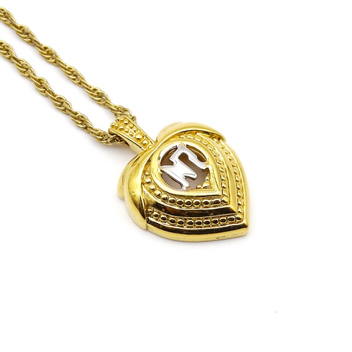 「Nina Ricci」Metal Gold Heart Necklace | Vintage.City 古着屋、古着コーデ情報を発信