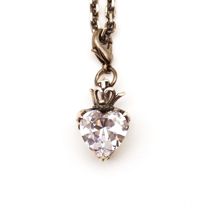Silver 925 × Crown Heart Glass Necklace | Vintage.City 빈티지숍, 빈티지 코디 정보