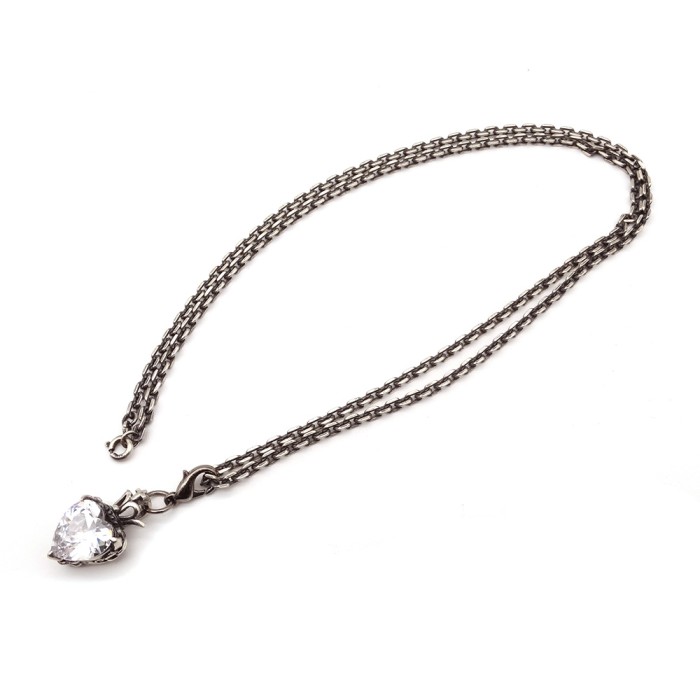 Silver 925 × Crown Heart Glass Necklace | Vintage.City 古着屋、古着コーデ情報を発信