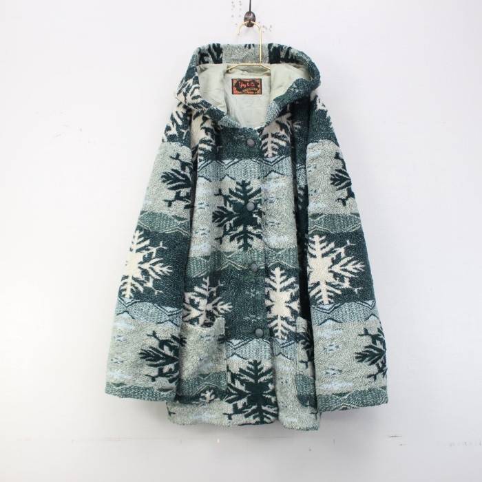 USA VINTAGE アメリカ古着雪の結晶デザインフリースフーデッドジャケット | Vintage.City 古着屋、古着コーデ情報を発信