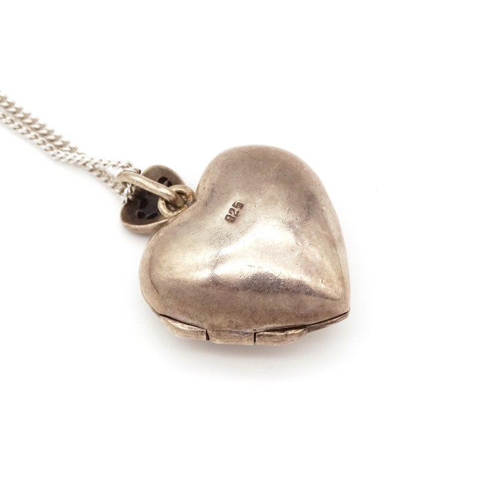 Silver × Marcasite Heart Locket Necklace | Vintage.City ヴィンテージ 古着