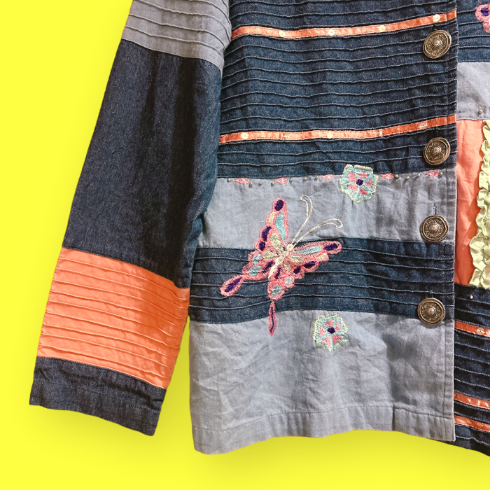 butterfly刺繍パッチワークジャケット/2440 | Vintage.City 빈티지숍, 빈티지 코디 정보