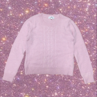 ”Courreges” Pink Embroidered Cable-knit | Vintage.City 古着屋、古着コーデ情報を発信