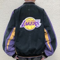 90s- NBA ロサンゼルスレイカーズ スエードレザージャケットワッペンロゴL | Vintage.City ヴィンテージ 古着