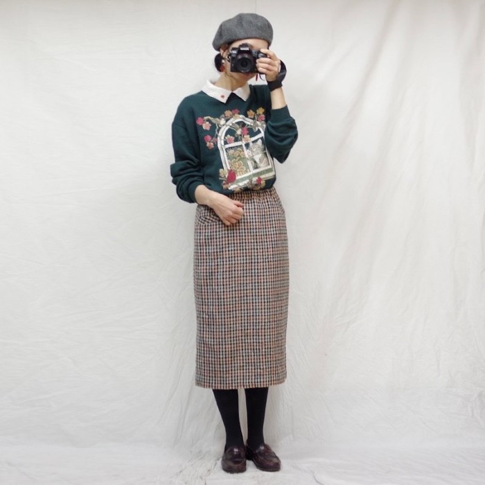 ツイードチェックのタイトスカート | Vintage.City 빈티지숍, 빈티지 코디 정보